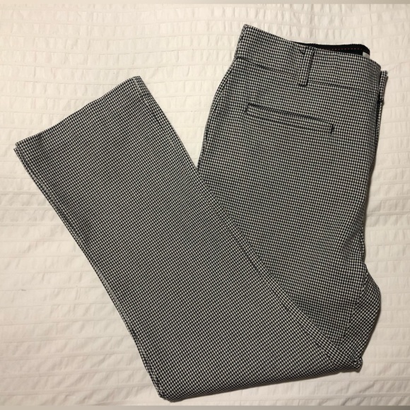 Anthropologie Maeve Slim Kick Houndstooth Print Cropped Pants - Picture 5 of 9